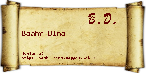Baahr Dina névjegykártya